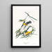 Paruline orangée - John James Audubon — kehystetty taideteos seinällä