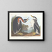 Grèbe à cou noir - John James Audubon — kehystetty taideteos seinällä