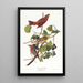 Tangara d'été - John James Audubon — kehystetty taideteos seinällä