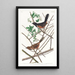 Bruant à gorge rousse - John James Audubon — kehystetty taideteos seinällä