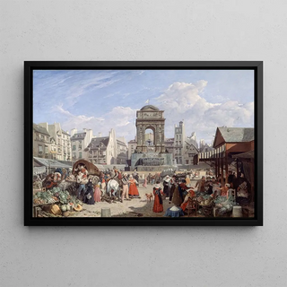 John James Chalon - Le March et la fontaine des Innocents.webp