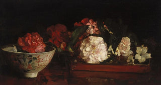 John La Farge - Flowers On A Japanese Tray On A Mahogany Table.webp