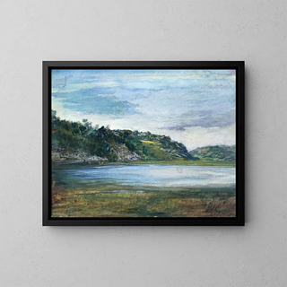 Rochers du paradis, étude à Paradise, Newport, Rhode Island - John La Farge — kehystetty taideteos seinällä