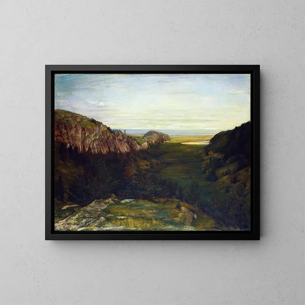 Viimeinen paratiisin kallioiden laakso - John La Farge — kehystetty taideteos seinällä