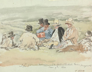 Faucheurs dans le champ à Porchester Terrace, Bayswater, 9 juin 1830 - John Linnell — näkymä teoksesta
