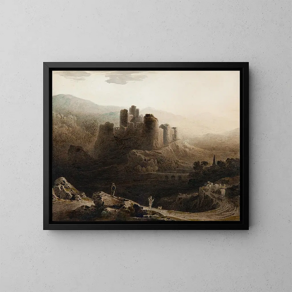Lune sur le château de Chepstow - John Martin — kehystetty taideteos seinällä