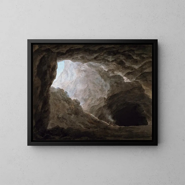 Une grotte dans la Campagne - John Robert Cozens — kehystetty taideteos seinällä