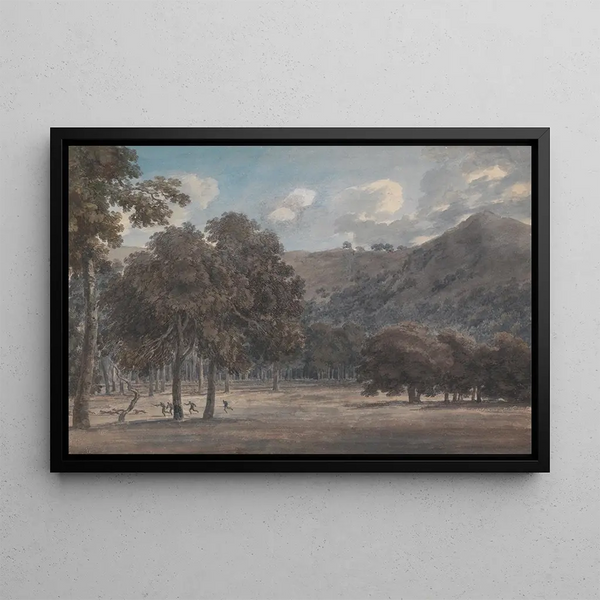 John Robert Cozens - Il Parco degli Astroni The Wooded Crater Bottom with Hunt in Progress.webp