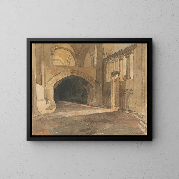 Entrée de la chapelle de Jésus, cathédrale de Norwich - John Sell Cotman — kehystetty taideteos seinällä