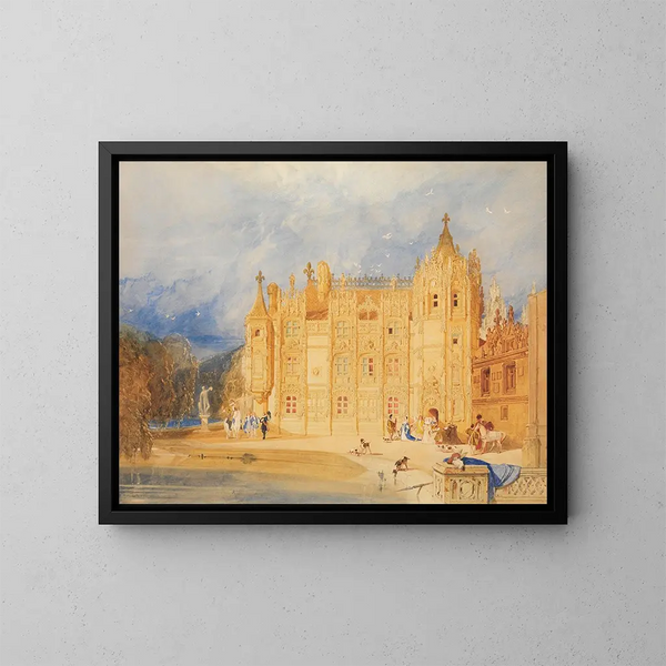 La maison abbatiale de l'abbaye de Saint-Ouen à Rouen - John Sell Cotman — kehystetty taideteos seinällä