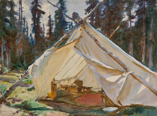Yksi teltta Rocky Mountains - John Singer Sargent — näkymä teoksesta