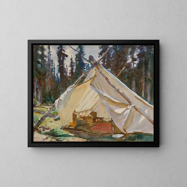 Yksi teltta Rocky Mountains - John Singer Sargent — kehystetty taideteos seinällä