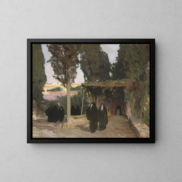 Varjostettu polku Itässä - John Singer Sargent — kehystetty taideteos seinällä