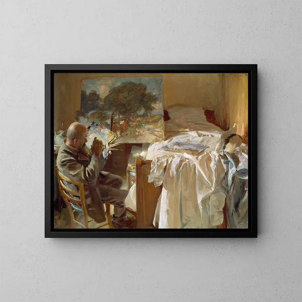 Taiteilija ateljeessaan - John Singer Sargent — kehystetty taideteos seinällä