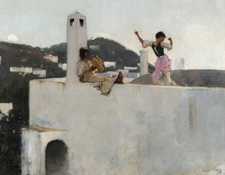 Fille de Capri sur un toit - John Singer Sargent — näkymä teoksesta