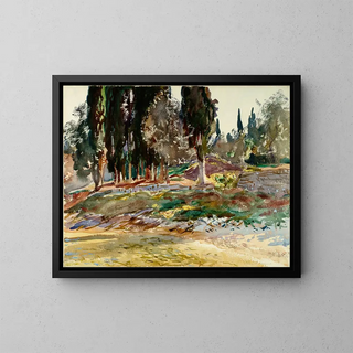 Cyprès au lac de Garde à San Vigilio - John Singer Sargent — kehystetty taideteos seinällä