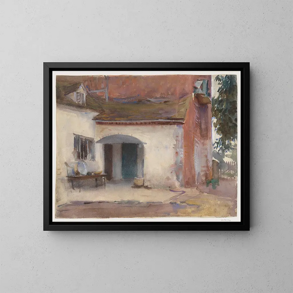 Maison et cour - John Singer Sargent — kehystetty taideteos seinällä