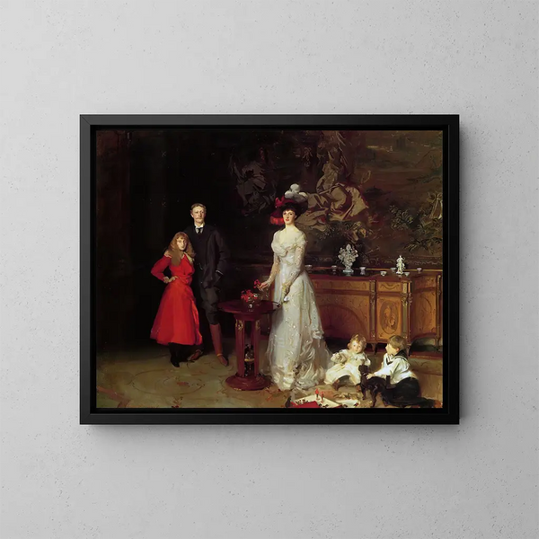 Sir George Sitwell, Lady Ida Sitwell ja heidän perheensä - John Singer Sargent — kehystetty taideteos seinällä