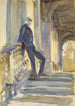 Sir Neville Wilkinson Wiltonin talon Palladian-sillan portailla - John Singer Sargent — näkymä teoksesta