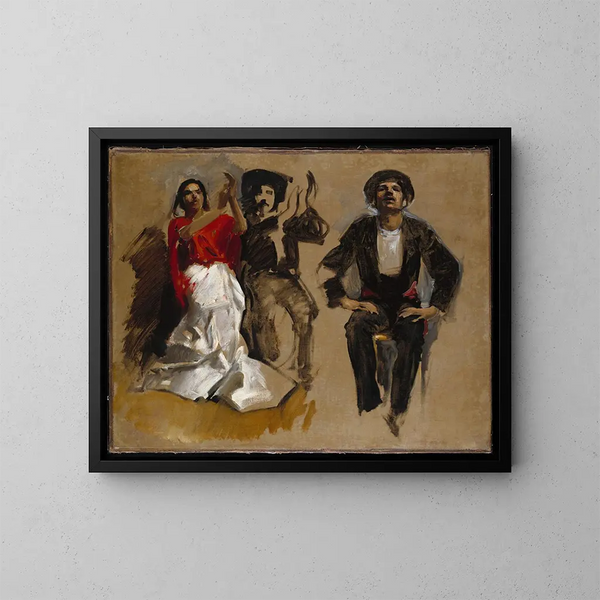 Study for seated figures for El Jale - John Singer Sargent — kehystetty taideteos seinällä