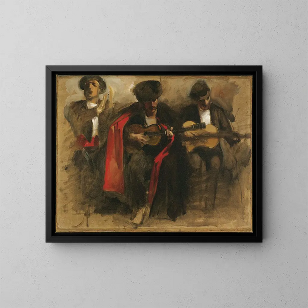 Study for seated musicians for El Jaleo - John Singer Sargent — kehystetty taideteos seinällä