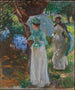 Kaksi tyttöä sateenvarjojen kanssa - John Singer Sargent — näkymä teoksesta
