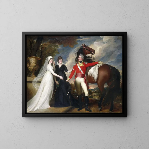 Colonel William Fitch ja hänen sisarensa Sarah ja Ann Fitch - John Singleton Copley — kehystetty taideteos seinällä