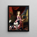 Nuori nainen linnun ja koiran kanssa - John Singleton Copley — kehystetty taideteos seinällä