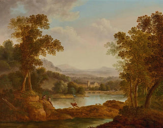 John Smith of Chichester - Extensive Landscape With Figures And Animals.webp