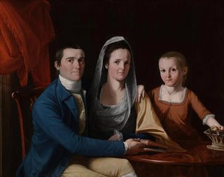 John Trumbull - Jonathan Trumbull Jr with Mrs Trumbull Eunice Backus and Faith Trumbull.webp