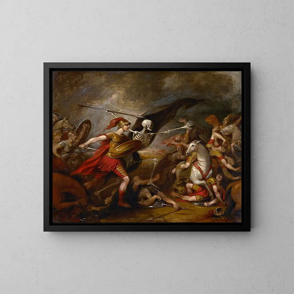 Josué Aï'n taistelussa kuoleman kanssa - John Trumbull — kehystetty taideteos seinällä