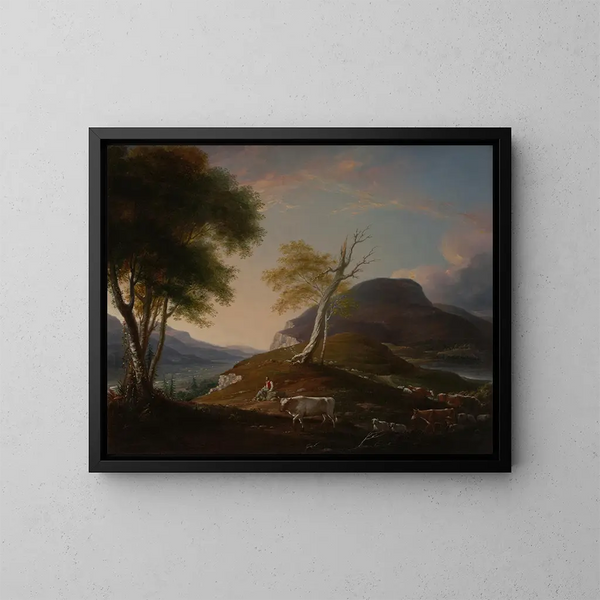 Näkymä lännen vuorelle Hartfordin lähellä - John Trumbull — kehystetty taideteos seinällä