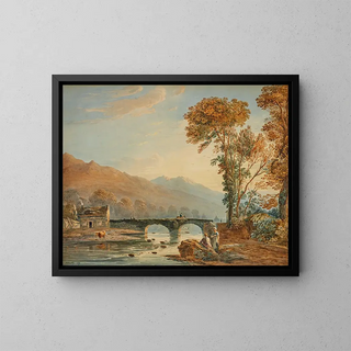 Pont de Beddgelert, Wales - John Varley — kehystetty taideteos seinällä