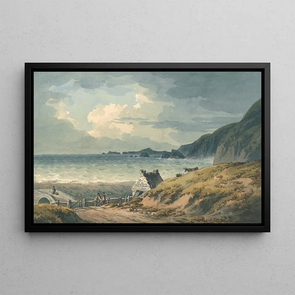 La Limite nord de la baie de St Brides - John Warwick Smith — kehystetty taideteos seinällä