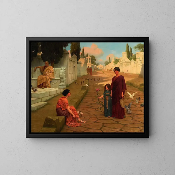 Dehors de la porte de Pompéi - John William Godward — kehystetty taideteos seinällä