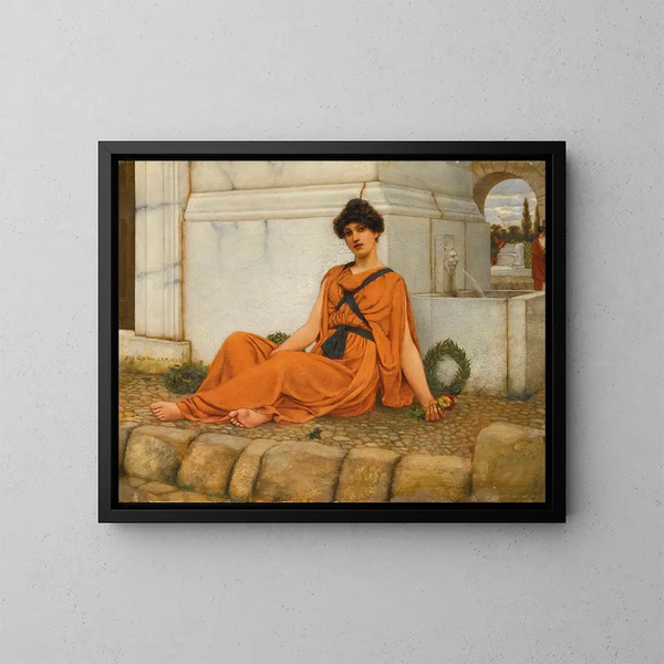 La Fille aux fleurs - John William Godward — kehystetty taideteos seinällä