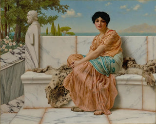 Rêverie - John William Godward — näkymä teoksesta