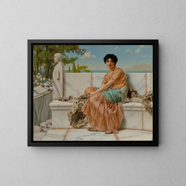Rêverie - John William Godward — kehystetty taideteos seinällä