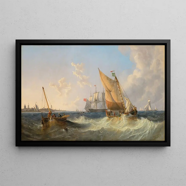 John Wilson Carmichael - A blustery day on the Brill near Rotterdam.webp