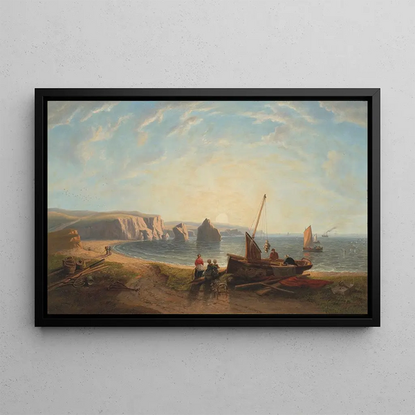 John Wilson Carmichael - Unloading the catch in Freshwater Bay.webp