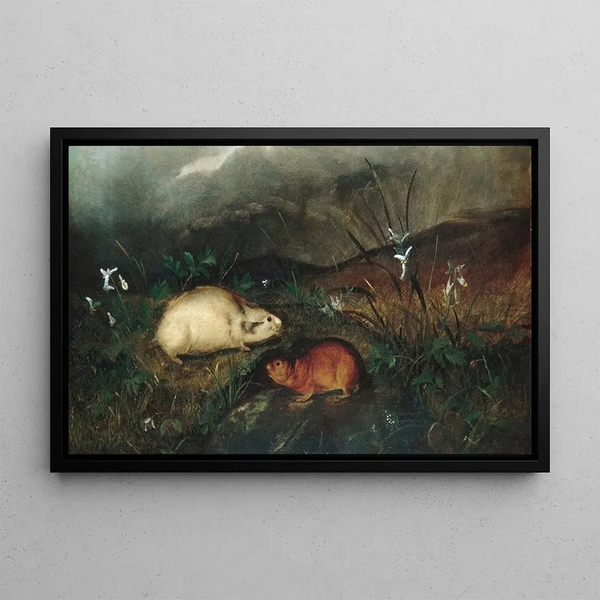Hudsoninlahden Lemming-maalaus - John Woodhouse Audubon — kehystetty taideteos seinällä