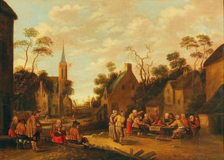 Joost Cornelisz Droochsloot - Village scene with peasant festivities.webp