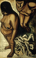 Los teules - intialaiset naiset - José Clemente Orozco — näkymä teoksesta