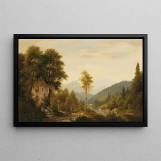 Josef Burgaritzky - Winter Landscape with decorative figures.webp