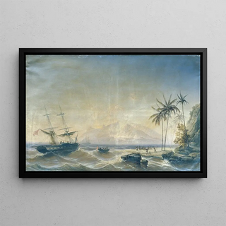 Josef Carl Berthold Pttner - Kriegsschiff vor den Sdseeinseln.webp