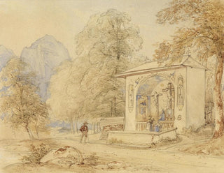 Josef Hger - Wanderer und Golgothakapelle.webp