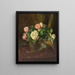 Nature morte avec des roses dans un vase en verre et deux alliances - Josef Jungwirth | Reproduction — kehystetty taideteos seinällä
