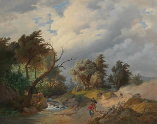 Josef Kriehuber - Landschaft bei aufziehendem Unwetter.webp
