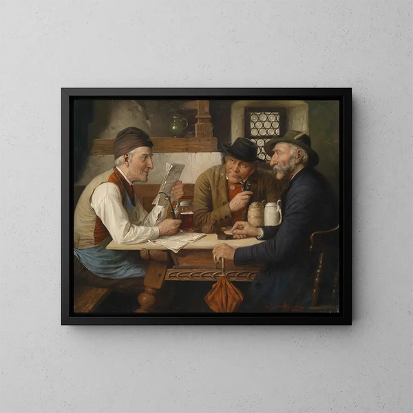 La ronde de l'auberge - Josef Wagner-Höhenberg — kehystetty taideteos seinällä