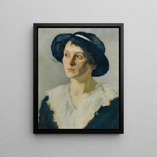 Josef Wawra - Dame mit schwarzem Hut.webp